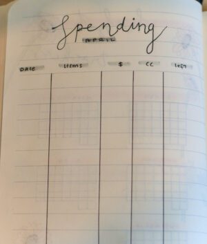 spending tracker bullet journal