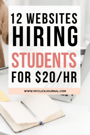 Here are 12 websites that hire college students for $20/hour or more! these online jobs are perfect for flexible and busy students to make money for college. #onlinejob #studentjobs #sidehustles