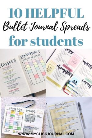 bullet journal spreads for students, perfect for 2020