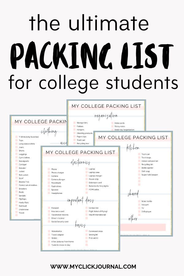 the ultimate college packing list 