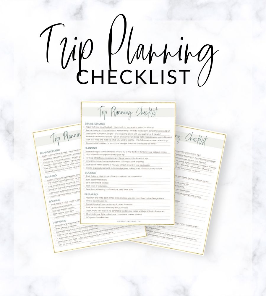trip planning checklist freebie cover image